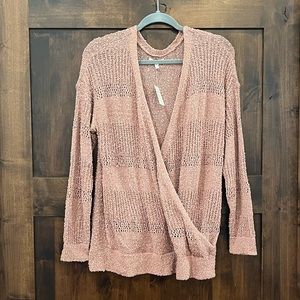 Knit crossover blouse